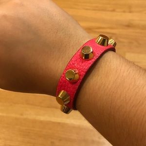 Hot Pink and gold studded bracelet
